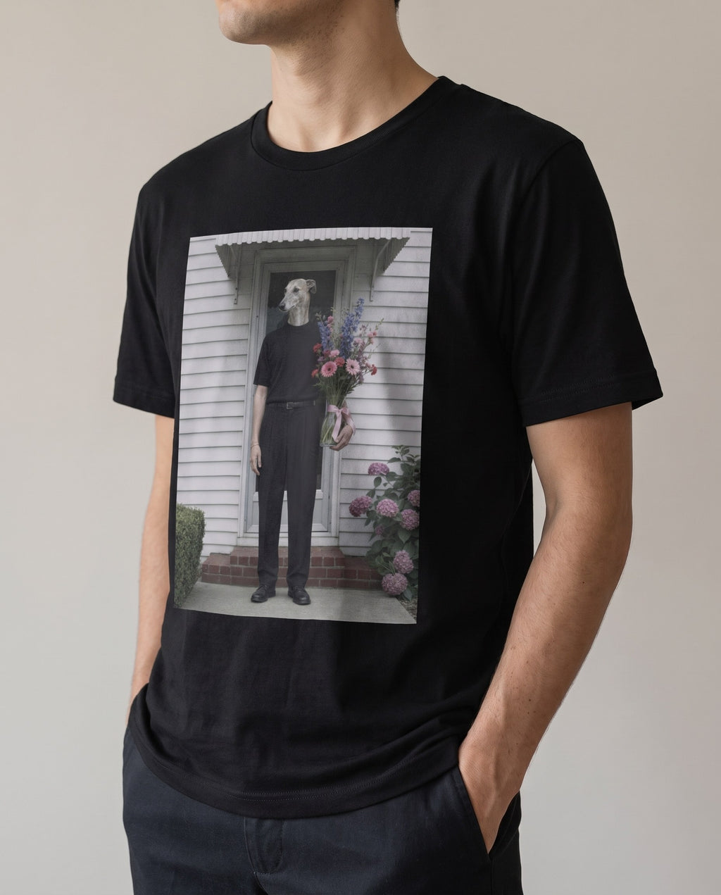 Sunday Flowers, black, print detail